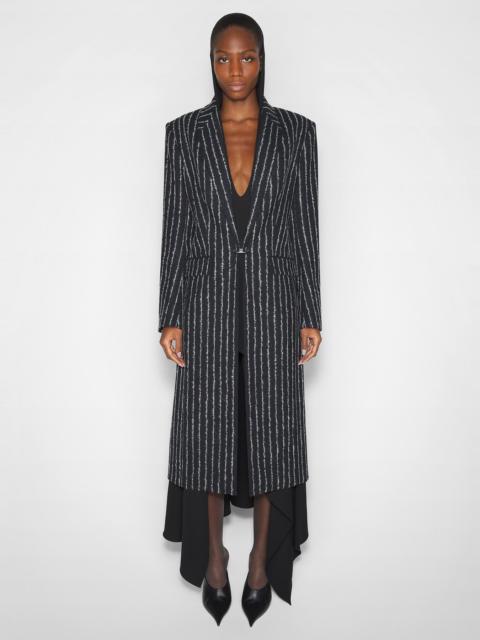 pinstripe pierced tailored coat