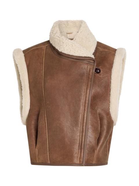 Isabel Marant Alime Shearling-trimmed Leather Sleeveless Jacket