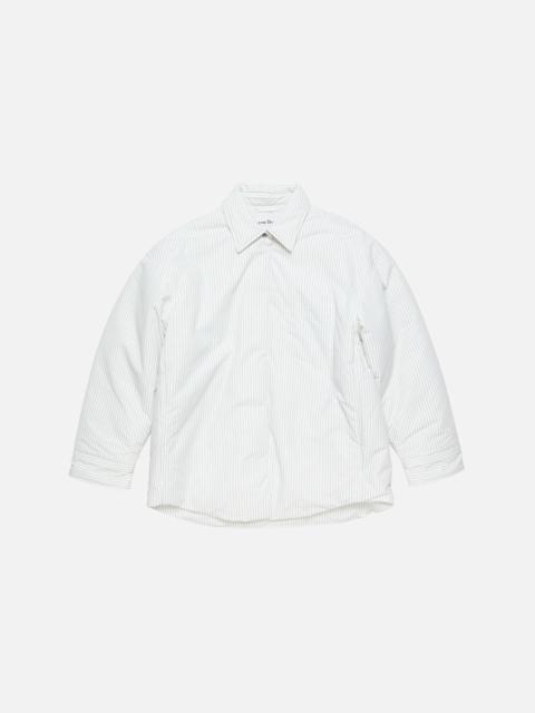 Striped technical overshirt - White/grey
