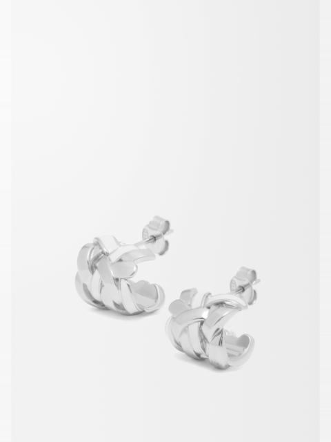 Nest small hoop earrings in sterling silver and enamel