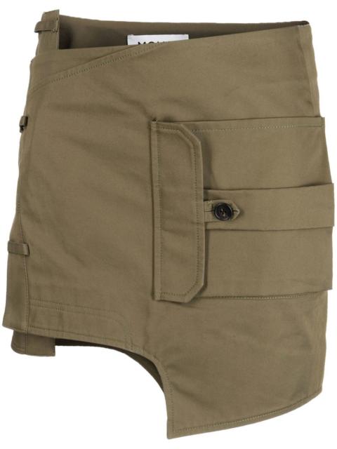 asymmetric cargo-wrap mini skirt