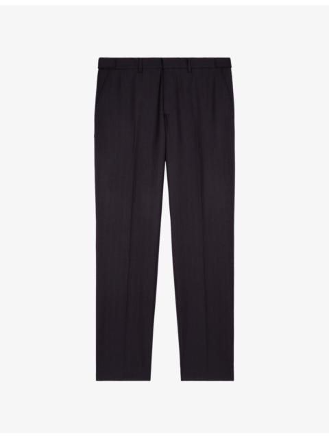 Pinstriped Straight-Leg Wool Trousers