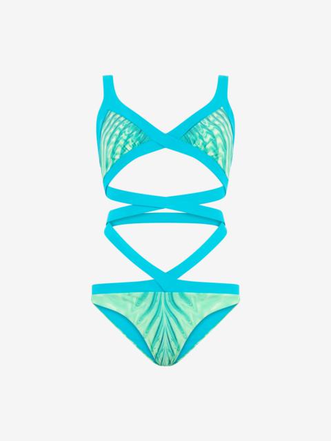 Trikini With Optical Glass Print