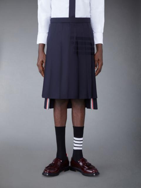 Plain Weave 4-Bar Pleated Backstrap Classic Skirt