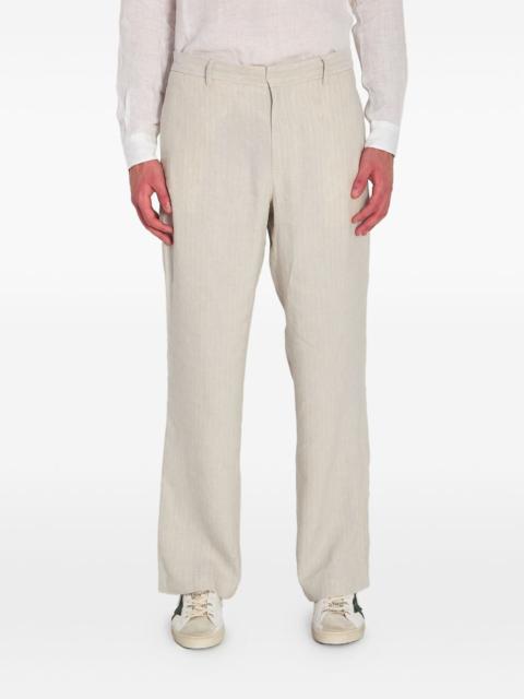 stripe-pattern trousers