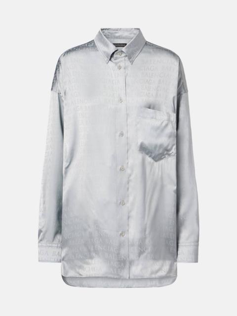 Monogram jacquard satin shirt