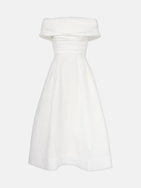 Adalyn off-shoulder brocade midi dress