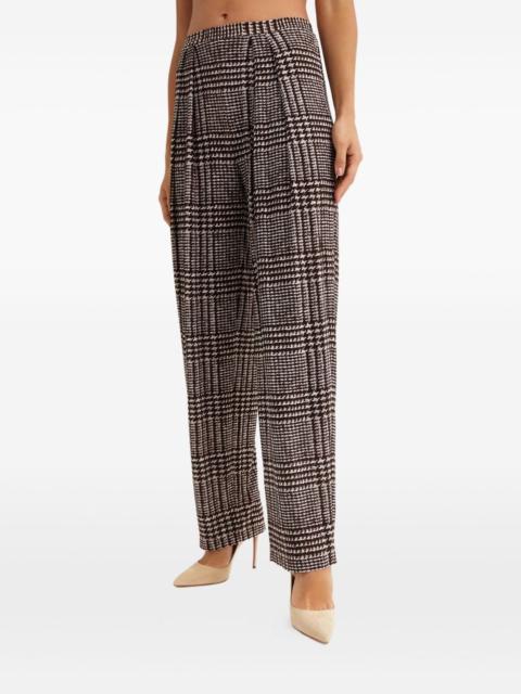pleated houndstooth trousers