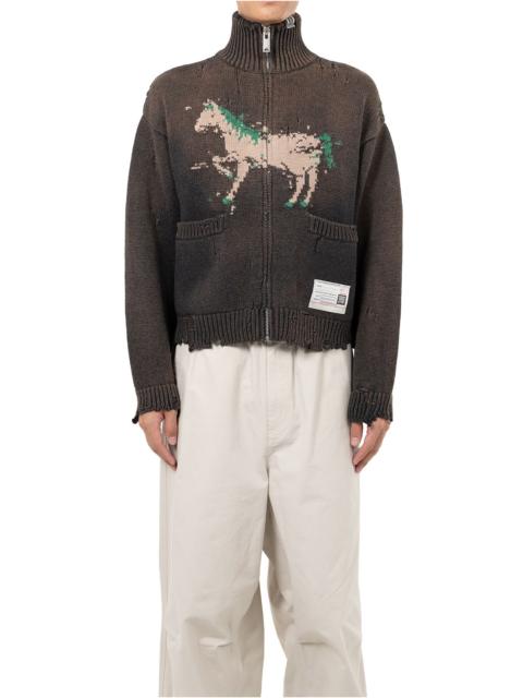 Horse Jacquard Knit Cardigan