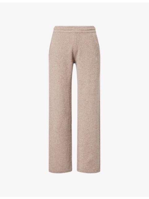 Straight-Leg Embroidered-Logo Cashmere-And-Wool Jogging Bottoms
