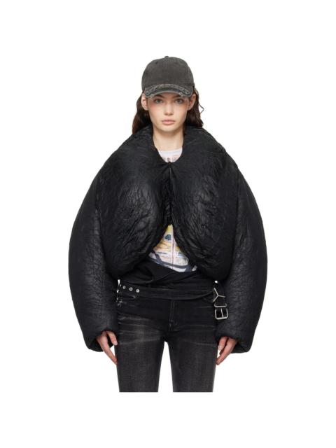Black Cropped Puffer Jacket