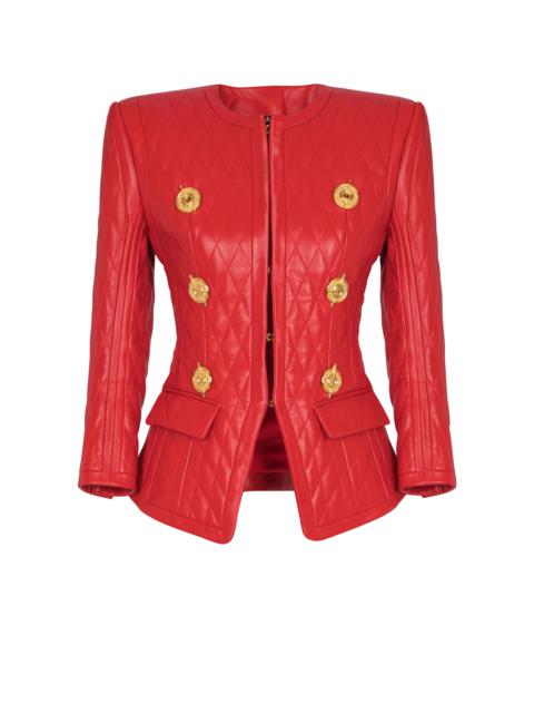 Quilted lambskin edge-to-edge jacket