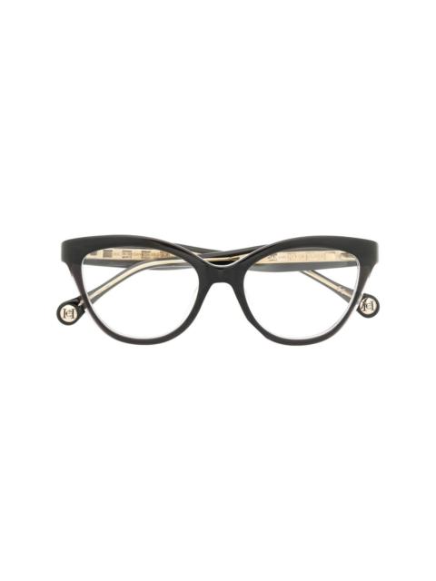 logo cat-eye glasses