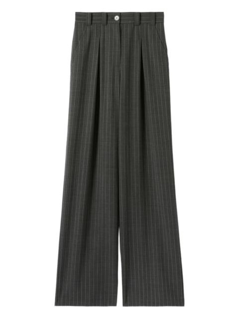 pinstripe pleated trousers