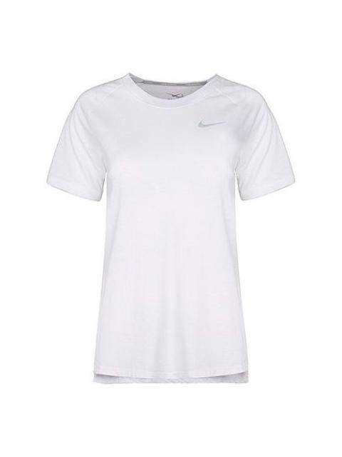 (WMNS) Nike Dri-Fit Tailwind Short Sleeve Running 'White' 890192-100