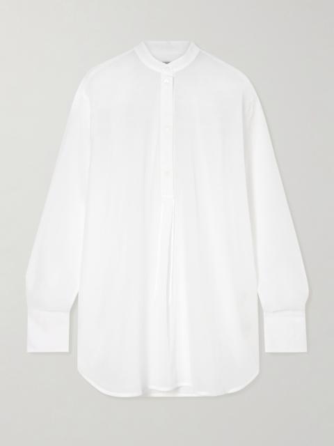 Embroidered Organic Cotton-voile Shirt