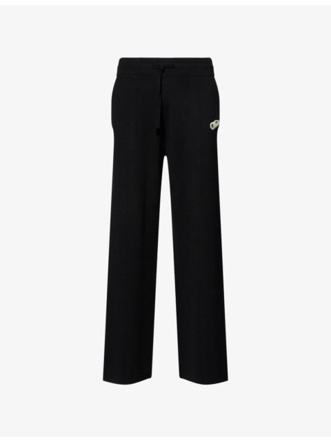 Wide-Leg Ribbed Wool-Blend Trousers