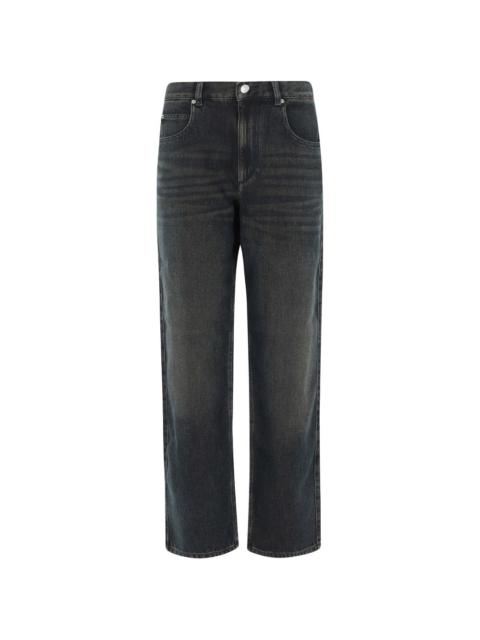 straight-leg denim trousers