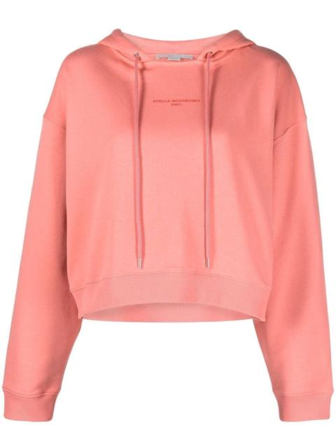 logo-print drawstring hoodie
