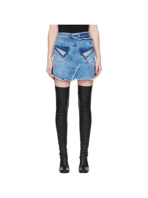 Blue Reversed Denim Miniskirt