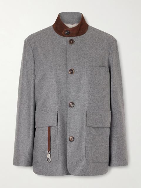 Roadster Suede-trimmed Wool And Cashmere-blend Jacket