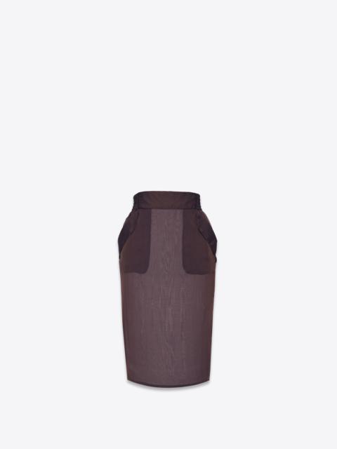 pencil skirt in silk muslin