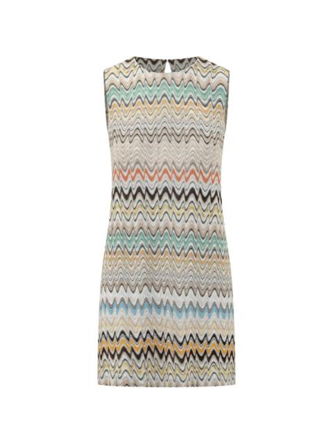 zigzag-knit sleeveless mini dress