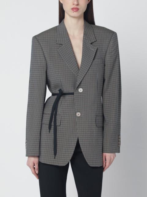 Vichy-pattern jacket with side lace detail