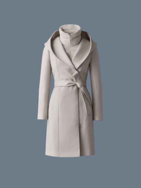 SHIA-SLB 2-in-1 double-face wool coat with removable bib