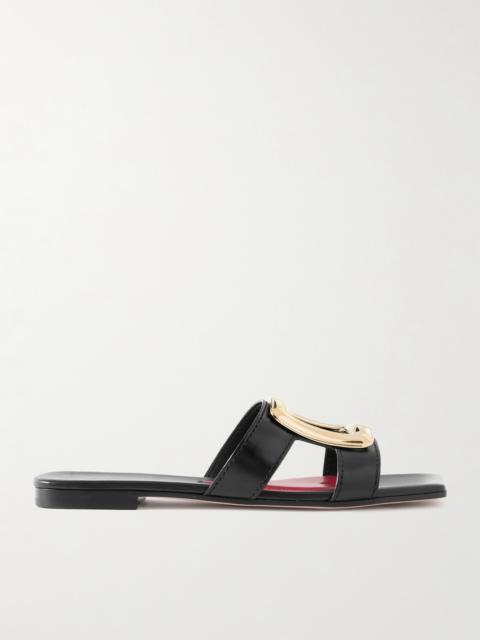 Nagoya Embellished Cutout Leather Slides