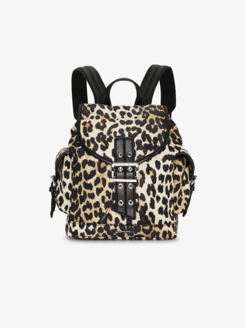 LEOPARD SMALL NYLON BUCKY BACKPACK