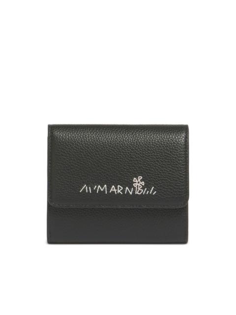 snap-button leather wallet