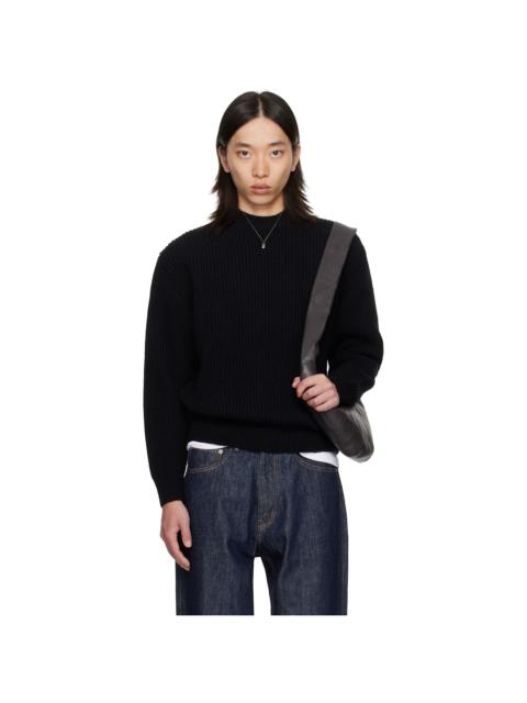 Black Baby Alpaca Knit Sweater