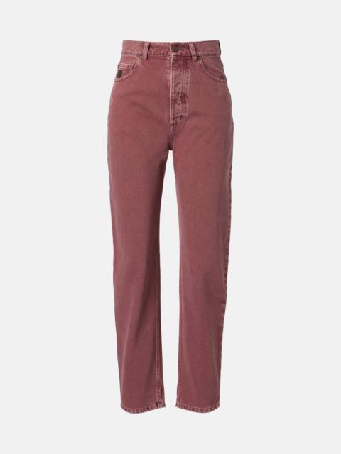 Mid-rise straight jeans