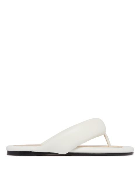 White Leather Thong Sandals