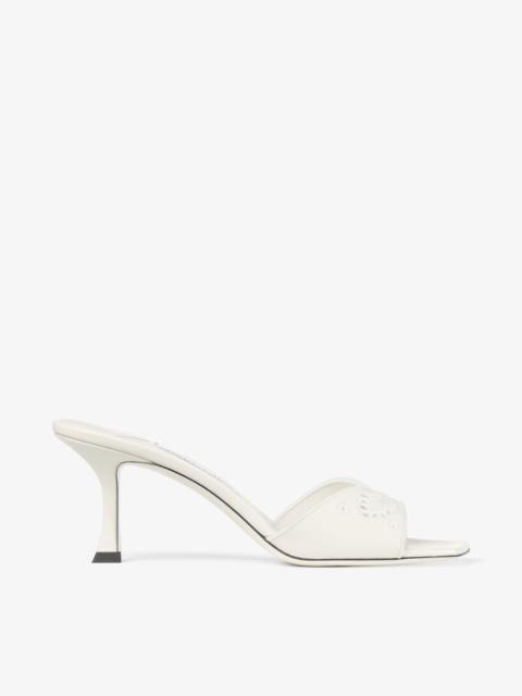 Skye 70
Latte Leather Sandals With Sangallo Embroidery