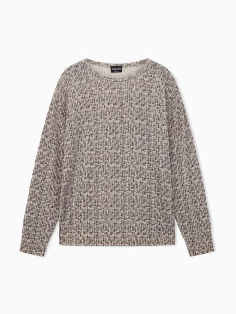PRINTED CASHMERE CREW-NECK JUMPER