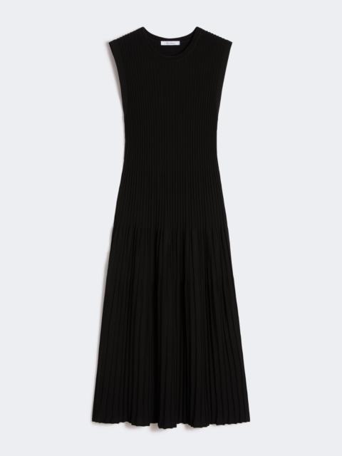 Viscose crêpe yarn dress - BLACK