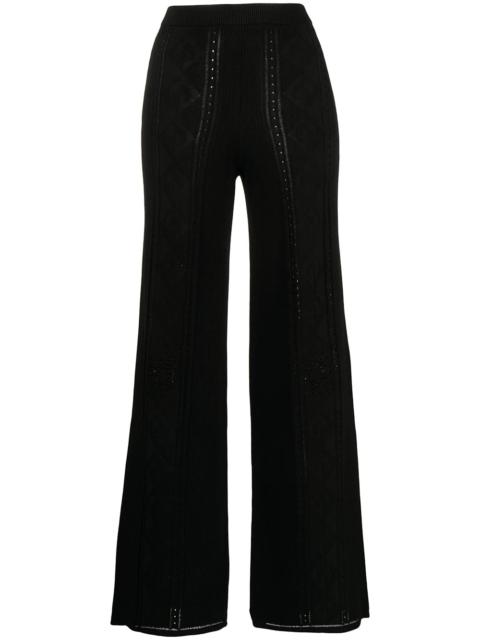 Crescent Moon-pattern wide-leg trousers
