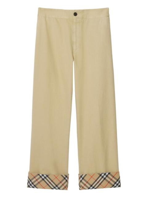 gabardine-weave trousers