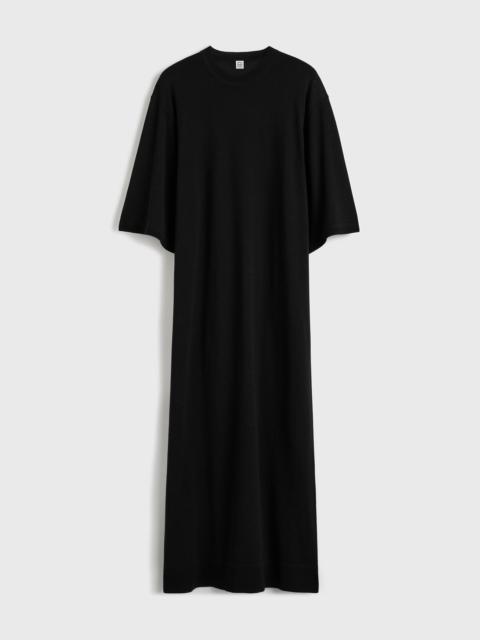 Merino knit tee dress black