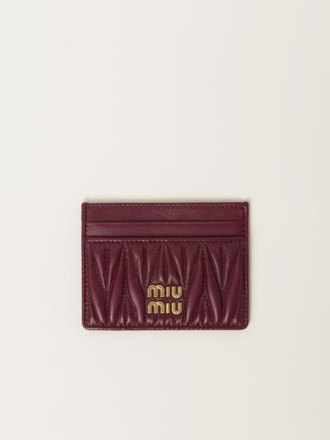 Matelassé nappa leather card holder