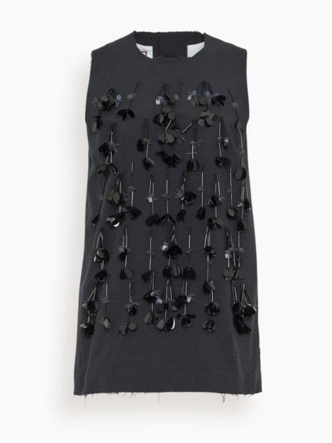 Sequin Tank Top in Black