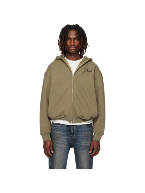 Khaki Classique Zip Up Hoodie