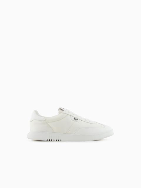 NYLON SNEAKERS WITH LEATHER DETAILS