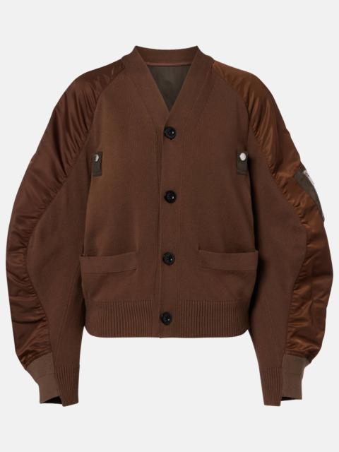 Cotton-blend and twill cardigan