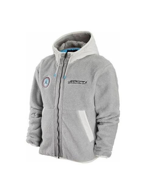 Air Jordan Brand Patch Zipper Hoodie Men's Light Blue FB1908-077