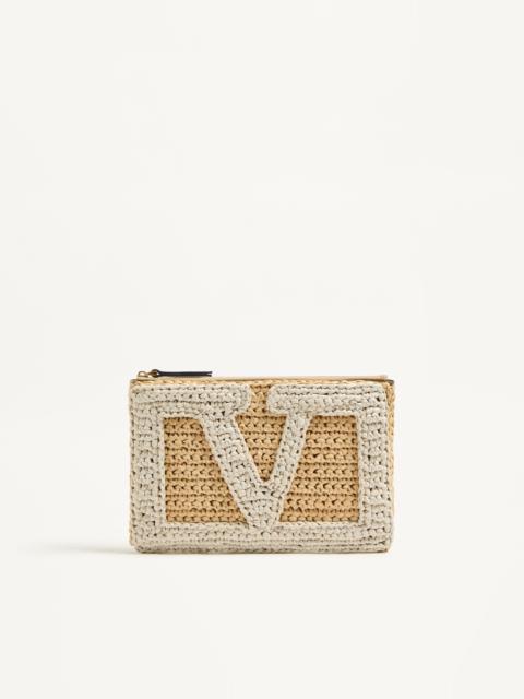 VALENTINO GARAVANI VIVA SUPERSTAR SYNTHETIC RAFFIA POUCH