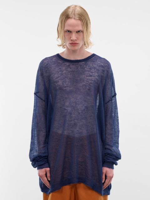 Blue Mohair Voile Sheer Sweater
