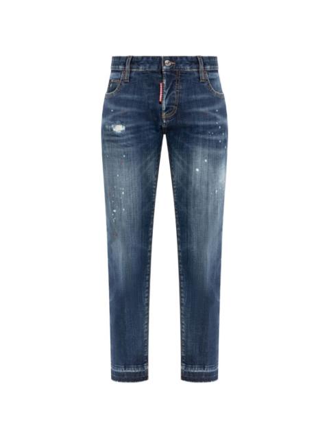 belt-loop distressed jeans